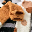 6 Pairs Winter Fleece Socks Women Plush Cute Cat Claw Sleeping Floor Socks