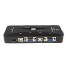 4 Port Hub USB 2.0 KVM VGA/SVGA Switch Box For PC Keyboard Mouse Monitor