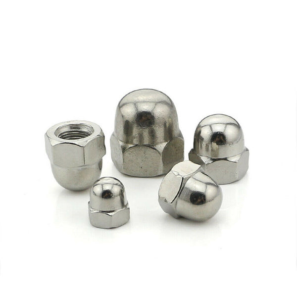 10Pieces Stainless Steel Dome Nuts Hex Cap Nuts for Threads Bolt Screws  M3