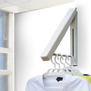 FoldAway Coat Hanger Wall Mounted Clothes Rail Hanging System Drying Rack