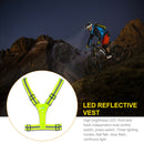 Men Women Biking Safety Gear High Visibility LED Reflective Vest Night Running