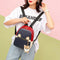 Girl Hit Color Small School Shoulder Bag Leather Women Dog Pendant Backpack