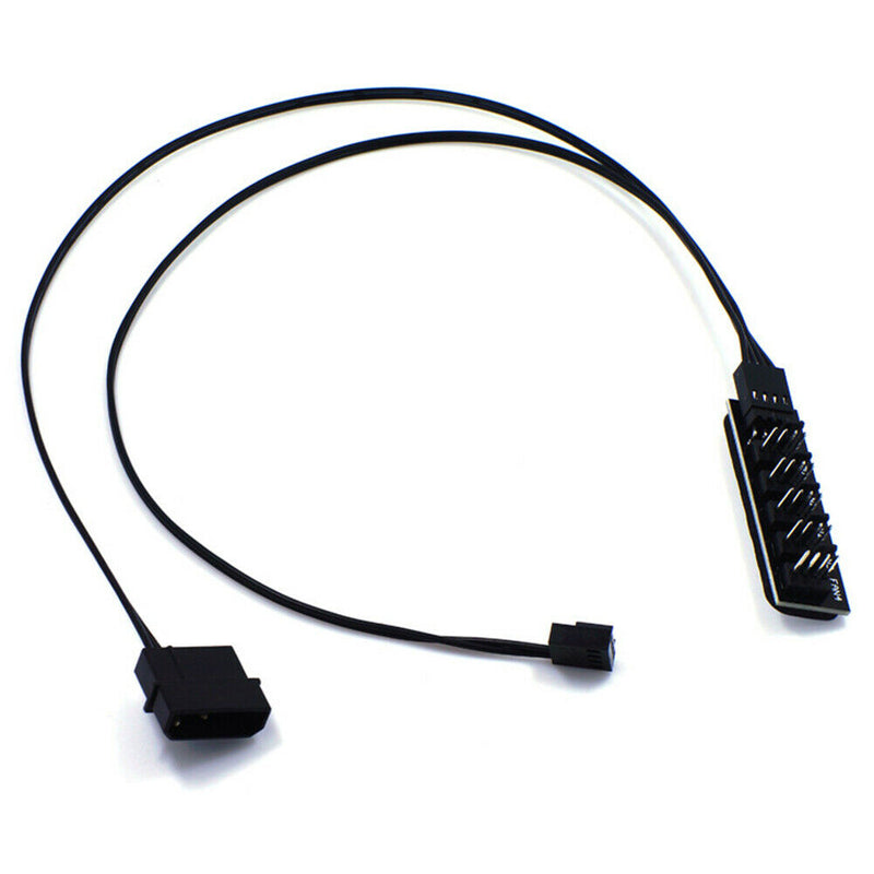 1 To 5 4-Pin PWM CPU Fan HUB Cooling Splitter Adapter Braided Power Cable