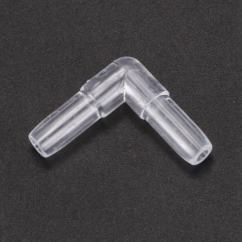 10pcs 4mm Connection Diameter Plastic Aquarium Bent Air Hose Clear E7C7