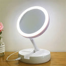 Magnifying Makeup Mirror Beauty Stand Double Side With LED Light Cosmetic EBA lj