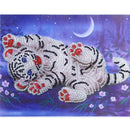 5D DIY Special Shaped Diamond Painting White Tiger Cross Stitch Embroidery