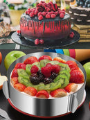 1 pcs Mousse Ring Retractable Round Cake Baking Ring Durable Stainless Steel