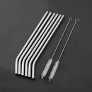 Reusable Drinking Straws Cleaner Brush Set Stainless Steel Metal Straws