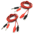 2 Pcs Alligator Clip to Banana Plug Multimeter Test Lead Black Red 1m P5O1