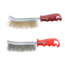 Steel Heavy Duty Dense Wire Hand Brush For Metal Rust Paint Cleaning Dark Red