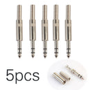 5 x Microphone 6.35mm Male Stereo Speaker Plug Audio Adapter Jack Connector
