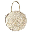 Simple Women Straw Big Round Handbag Tote Girl Circle Casual Beach Wristlet A