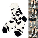 Fashion Mid Calf Socks Black and White Cow Grain Spots Stockings Baseball S L2K8