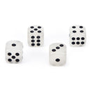 4PCS 14mm Fillet Black Pips Luminous Dice 6 Side For Boardgame Night Bar KTV ON