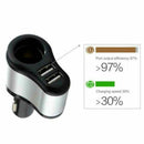 Dual USB Car Charger Adapter Safety Socket with Cigarette Lighter 3.1A 120W PAH