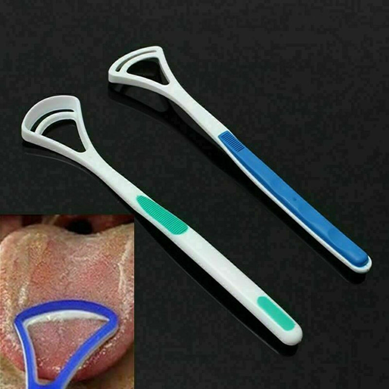 2pcs Plastic Tongue Tounge Cleaner Scraper Dental Care Mouth Oral Tools Hyg W7S8