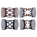 4x Double Hair Comb Stretchy Hair Styling Combs Clip Hair Jewelry for Decor