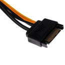 5Piece 15-pin SATA Power to 6pin Adapter Cable Y-splitter Cord for Video Card