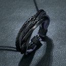 Retro Weave Cowhide Leather Rope Bracelet Ethnic Charm Bangle Men Jewelry