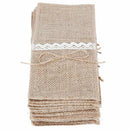 24pcs Country Wedding Table Silverware Holder Natural Burlap Cutlery Pocket Q3P1
