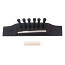 Bridge Pins Pegs Ebony Bridge Saddle Nut Set for Acoustic Guitar Replacement