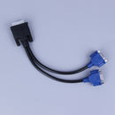 DVI-I 24+5 pins male to 2/two dual VGA female monitor adapter y-splitter cableME