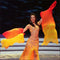 Color Gradient Flame Dancing Silk Fan Belly Veil for Party Stage Performanc A#S