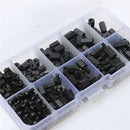 180pcs M3 Black Nylon Standoff Spacer Hex Screw Nut Assortment Kit w/Box 6-20MM