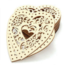 10pcs/bag Wooden Hollow Engraving Love Heart Pendants Wedding Party Decor