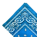 Women Men Double Sided Paisley Bandana Head Wrap Headband Handkerchief Blue