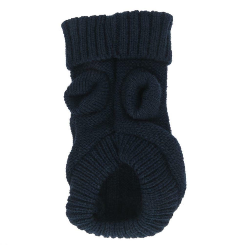 Small Pet Dog Sweater Warm Clothes Crochet Coat For Chihuahua Dark Blue 8#
