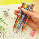 6-Farben Ballpoint Pen blue, red, green, purple, orange black C8M2 New Mult B1O3