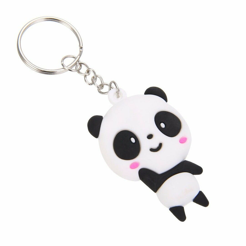 Cute Cartoon Panda Keychain Keyring Bag Pendant Silicone Key Ring Chain Gift