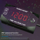 12V Motorcycle Electric Vehicle 2-in-1 Digital Display Voltmeter Time Clock