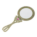 Lady Retro Hand Held Vanity Round Mirror Makeup Dresser Pocket Size Mirror