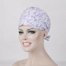 2pcs Women Ladies Flower Scrub Surgery Cap Nurses   Chemo Hat