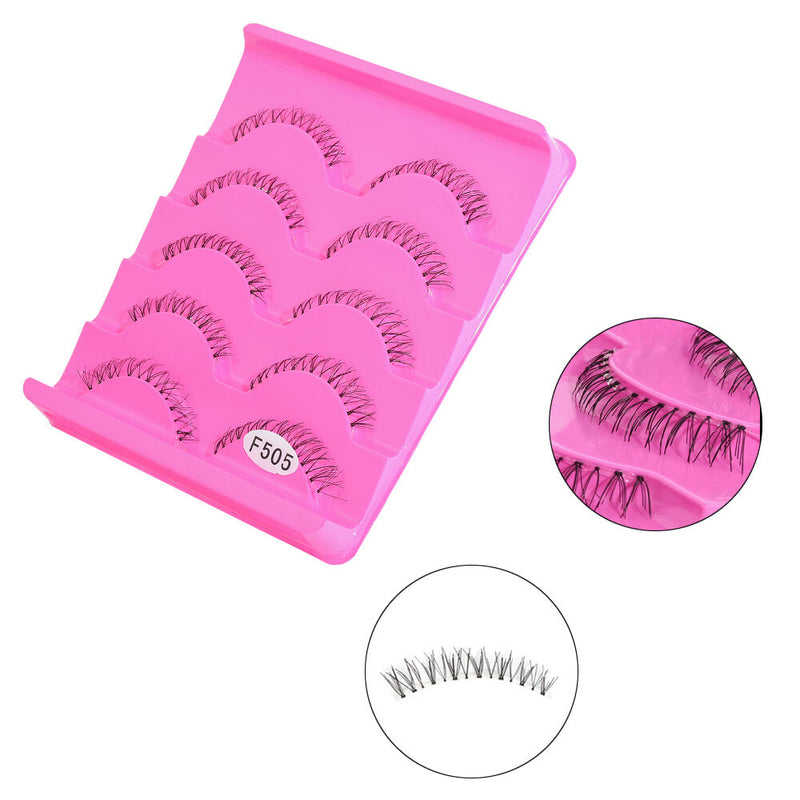 5Pairs Soft Handmade Lower False Eye Lashes Natural Cross Under Bottom-Eyelashes