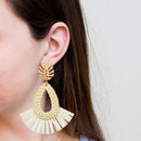 Woven Rattan Straw Tassel Earrings for Women Handmade Straw Braid Drop Dang G4L5