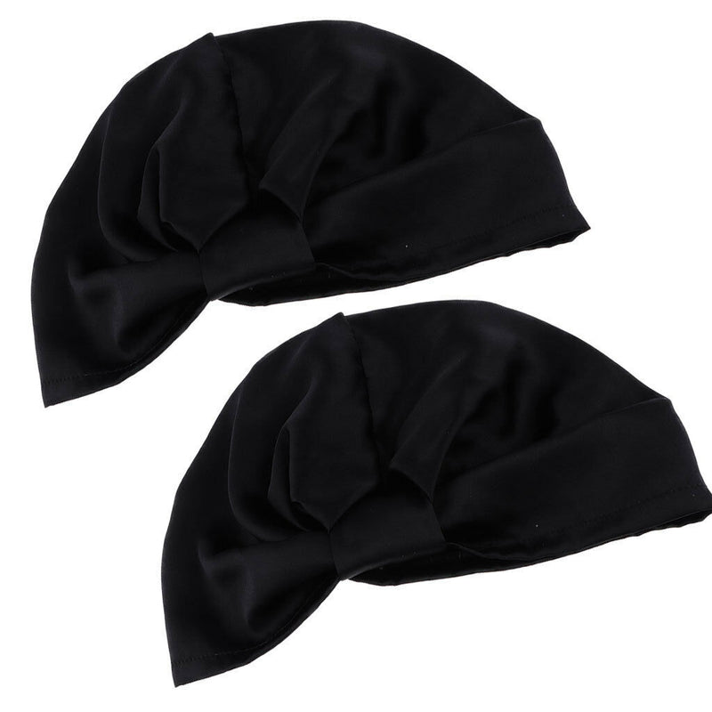 2 pack Women's Silk Sleeping Cap Night Sleep Hats Hair Care Scarves Bonnet
