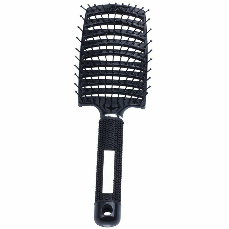 Vented Styling Hair comb Detangling Thick Hair Massage Brush Black B6X7