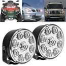 2x 9LED DRL Car Fog Lamp Round Driving Running Daytime Light Head Light White OZ