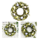 Collection Easter Egg Wreath 35cm Rattan Garland Farmhouse Party Decoration