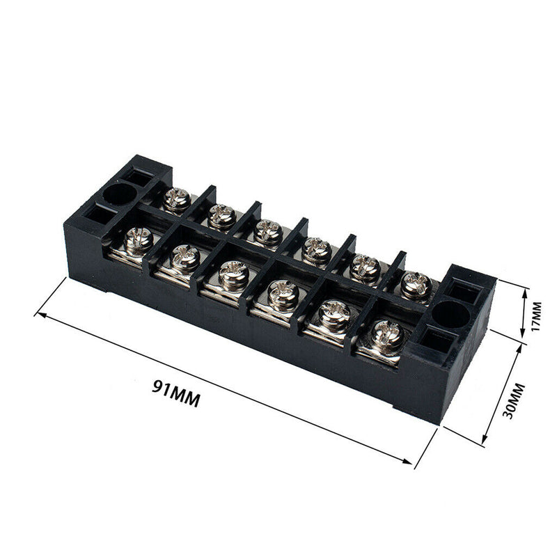 5pcs Block/Strip 6Position 25A Wire Barrier Dual Row Screw Terminal Panel