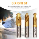 3pcs 6.5mm 8mm 10mm HSS CO Rotary Spot Weld Cutter Sawtooth Point Drill Bit