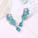 Glossy Rhinestone Dangle Ear Stud Women Glitter Drop Earrings Jewelry Gift A