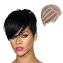 Masculine hairstyle cut Short wigs for women Straight style Synthetic Wig Black