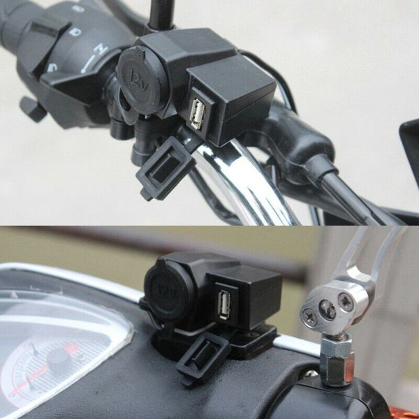 12V Motorcycle USB Charger Cigarette Lighter Waterproof Power Ports Outlet New