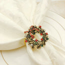 6Pcs Christmas Wreath Napkin Rings Metal Napkin Buckle Napkin Holder Napkin