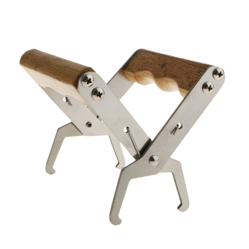 Bee  Frame Frame Stainless Steel Holder With Wooden Handle Capture Grip