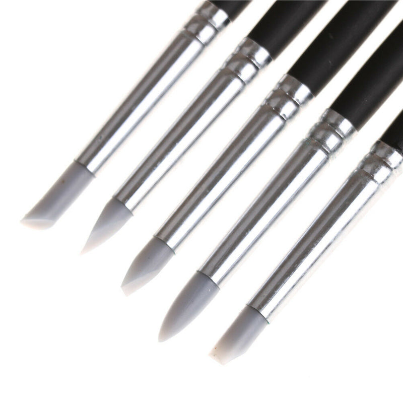 5pcs Dental Adhesive Composite Cement Porcelain Teeth Silicone Brush Pen Tool Fw